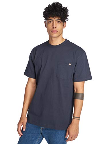 Dickies mens Heavyweight Crew Neck Short Sleeve Tee Henley Shirt, Dark Navy, X-Large US