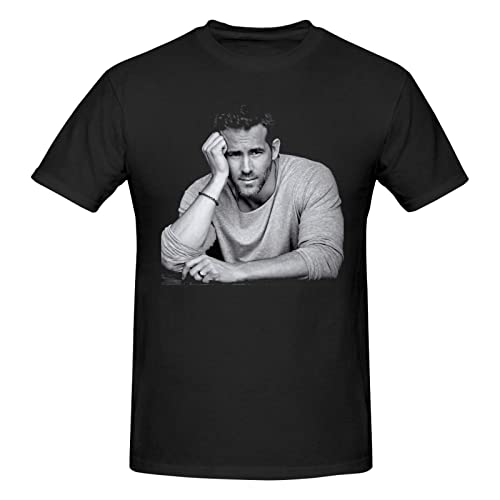 Ryan Reynolds Men's Classic Unisex Cotton T-Shirt for Men & Women, Classic Tee Black Large