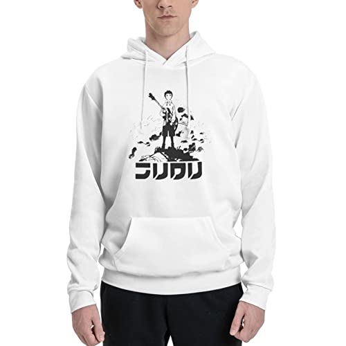 Unsuyu Anime Flcl Hoodie Fashion Boy'S Long Sleeve Fleeces Leisure Pullover White