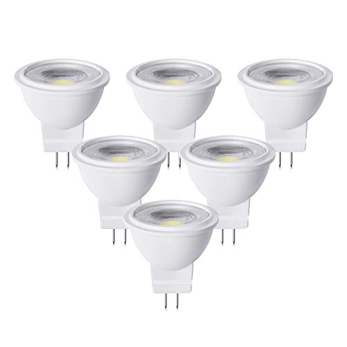 Lustaled MR11 LED Bulb 3W 12V AC/DC Low Voltage LED Landscape Light Bulbs GU4 Bi-pin Non-Dimmable LED Spotlight Bulb Warm White 3000K 270lm,25W Halogen Equivalent for Track Lighting 6Pack