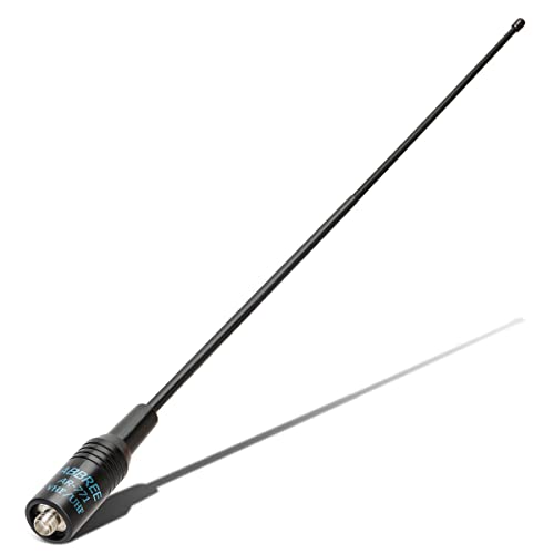 ABBREE AR-771 14.96Inch SMA-Female Dual Band VHF/UHF High Gain Soft Whip Antenna for Baofeng UV-5R(All),BF-F8HP, BF-F8TD,UV-82(All) BF-888S UV-10R BF-H6/H7 TP-8Plus UV-K5 Kenwood Two Way Radio