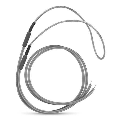 SH201 Drain and Door Braided Aluminum Heater for Samsung and most supco refrigerators Automatic Defrost, Secondary Heating Coil Tip Diameter 7/16 115V 15W 25' Long