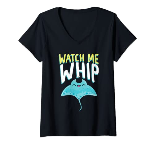 Womens Watches Me Whip Ocean Sea Sting Rays V-Neck T-Shirt