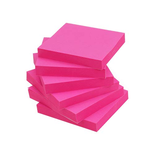 Early Buy Sticky Notes 3x3 Self-Stick Notes Rose Red Color 6 Pads, 100 Sheets/Pad