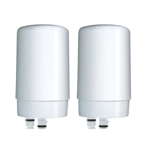 Brita Water Filter Replacements for Sink, Faucet Mount Water Filtration System for Tap Water, Reduces 99% of Lead, Basic, White, 2 Count