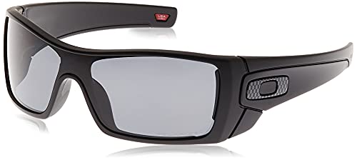 Oakley Men's OO9101 Batwolf Rectangular Sunglasses, Matte Black/Grey Polarized, 27 mm