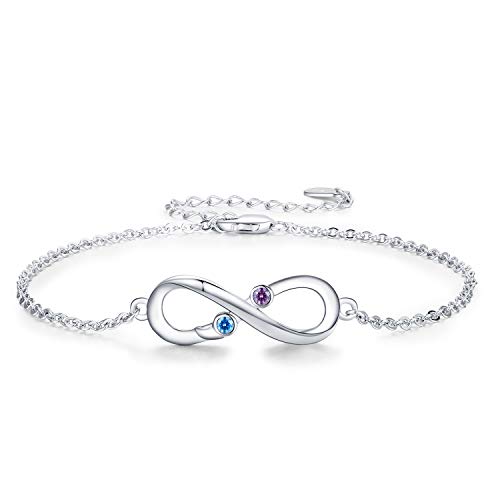JUSTKIDSTOY Semicolon Bracelets Sterling Silver Infinity Love Adjustable Chain Bracelet Suicide Awareness Jewelry Inspirational Gifts for Women Birthday