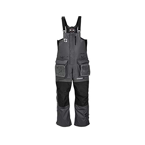 Striker Men's PredatorDurable Windproof Water-Resistant Outdoor Ice Fishing Bib with Sureflote Flotation Technology, Gray, XX-Large