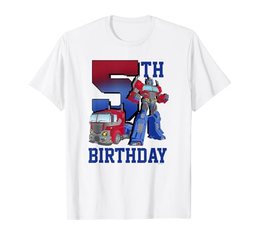 Transformers Optimus Prime 5th Birthday Gradient Fill Poster T-Shirt