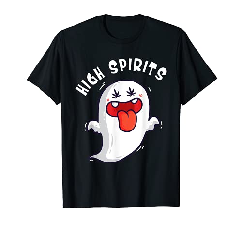 High Spirits Halloween Weed Cute Ghost Kawaii Stoner Costume T-Shirt