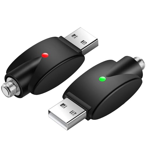 USB Adaptor USB Threaded Cord, Smart USB Charger, Rechargeable Overcharge Protection Adapter Device with LED Indicator, USB Electronic for LED Adaptor[2 Pieces]