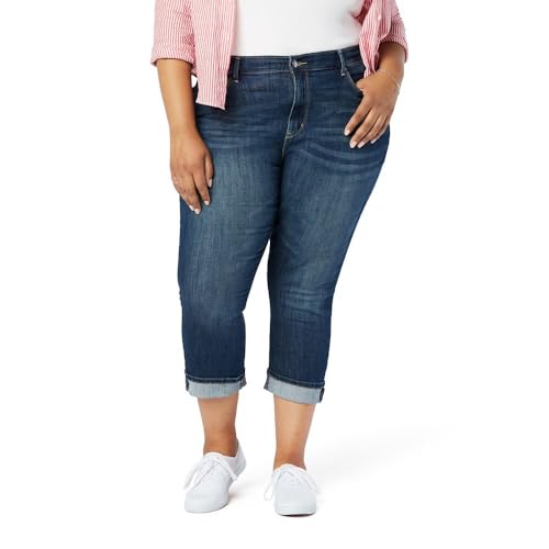 Signature by Levi Strauss & Co. Gold Women's Mid-Rise Slim Fit Capris (Available in Plus Size), Blue Laguna, 16