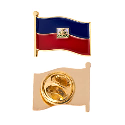 Haiti Lapel Pin Country Enamel Made of Metal Souvenir Hat Men Women Patriotic Haitian (Waving Flag Lapel Pin)