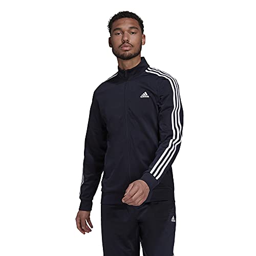 adidas Men's Essentials Warm-Up 3-Stripes Track Top, Legend Ink/White, X-Large