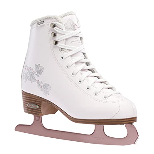 Rollerblade Bladerunner Ice Diva Women's Adult Figure Skates, White and Rose Gold, Ice Skates