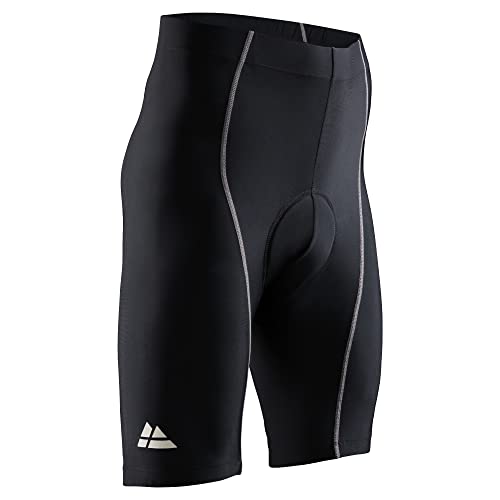 DANISH ENDURANCE Men's Cycling Shorts, Padded Gel, Chamois 3D Padding, MTB Cycle, Black/Grey, XXL
