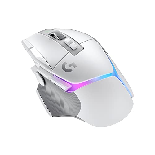 Logitech G502 X Plus Lightspeed Wireless Optical Mouse - LIGHTFORCE hybrid switches, LIGHTSYNC RGB, HERO 25K gaming sensor, compatible with PC - macOS/Windows - White (Renewed)
