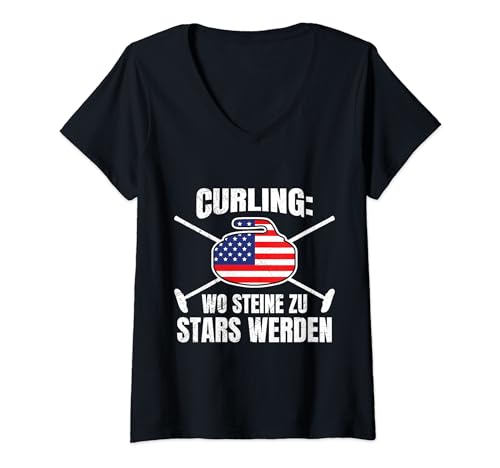 Curling Where Stones Become Stars Curling Game Curler V-Neck T-Shirt