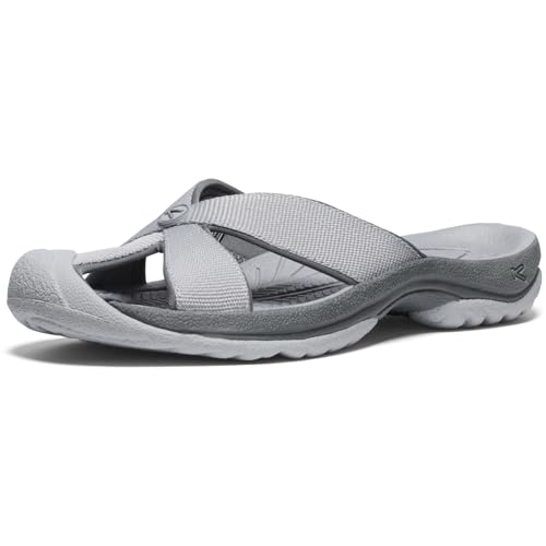 KEEN Women's Bali Slip On Closed Toe Flip-Flops, Alloy/Steel Grey, 9