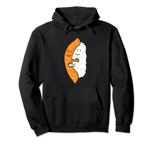 Sushi Hugging Salmon Cute Japanese Sushi Pullover Hoodie