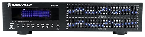 Rockville REQ42-B Black 19' Rack Mount 2 x 21 Band Equalizer