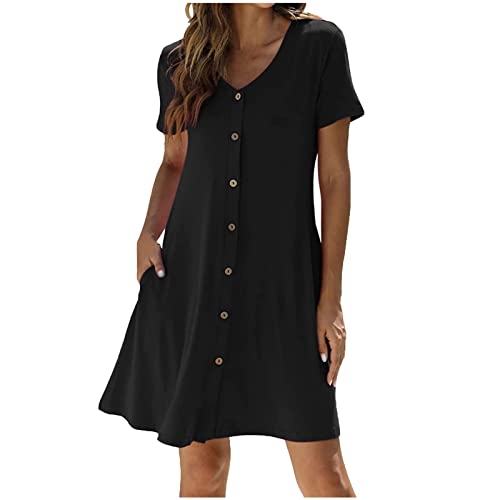 Women's 2023 Summer Satin Dress Cute Casual Dresses Hawaiian Dresses for Women Black Short Sleeve Dress Hollow Out Dress Long Dress Wedding Guest Sexy Prom Dresses