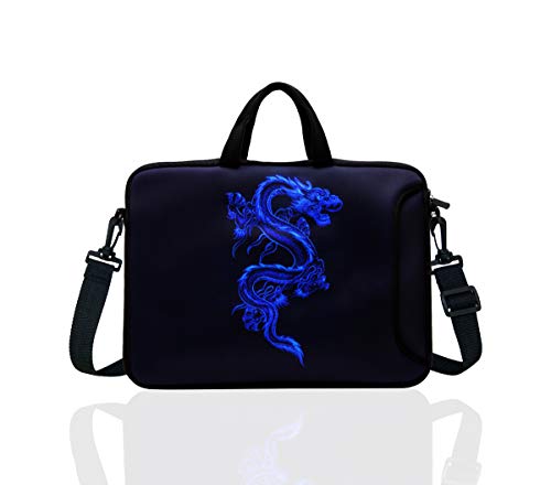 12.5-Inch Laptop Shoulder Bag Sleeve Case With Handle For 11.6' 12' 12.2' 12.5' Netbook/Macbook Air Pro (Blue Dragon)