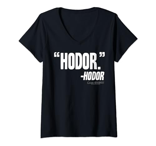 Womens Game Of Thrones Hodor Quote V-Neck T-Shirt