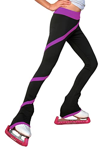ChloeNoel P06 - Spiral Figure Skating Pants Purple Child Extra Extra Small