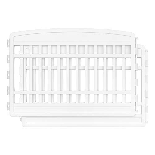 IRIS USA Dog Playpen Add-On Panels, 2-Panel 24' Pet Playpen, Puppy Playpen, Foldable, Customizable, White