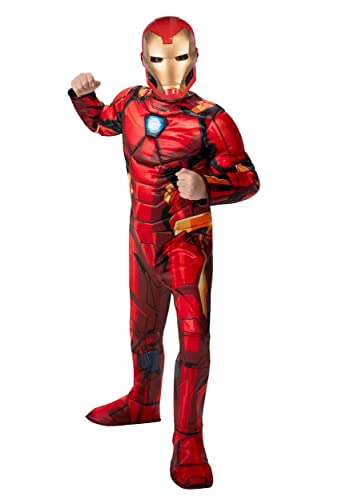 MARVEL Boys Deluxe Iron Man Costume, Kids Tony Stark Superhero Halloween Costume, Child - Officially Licensed Extra Small