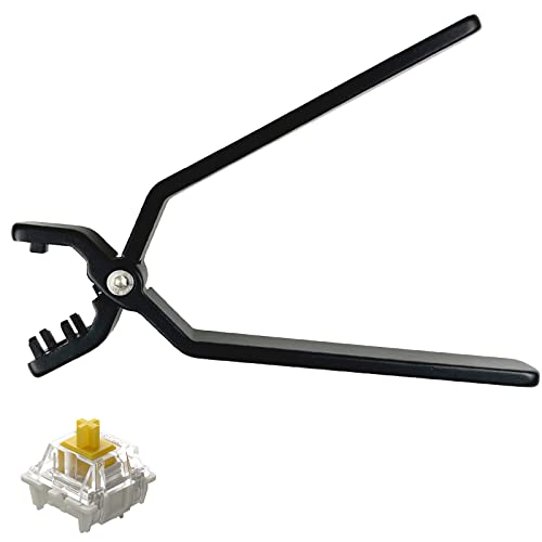Switch Opener, CNC Processing of Aviation Aluminum Material, Suitable for Gateron, Cherry, TTC, AKKO, Holly Panda Gaming Mechanical Keyboard Switch Opener, with a Lubricating Pen (4-Clip, Black)