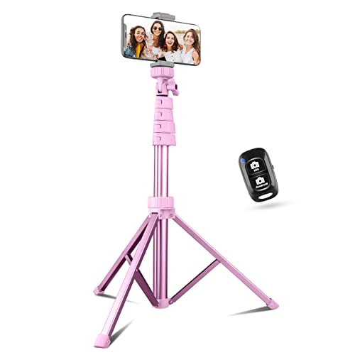 Sensyne 62' Phone Tripod & Selfie Stick, Extendable Cell Phone Tripod Stand with Wireless Remote and Phone Holder, Compatible with iPhone Android Phone, Camera
