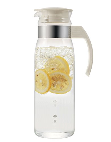 Hario Slim Water Jug with Handle, 1400ml, White