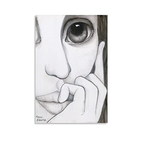 Margaret Keane Poster Waiting Game Original Art Poster Canvas Painting Decor Wall Print Photo Gifts Home Modern Decorative Posters Framed/Unframed 16x24inch(40x60cm)