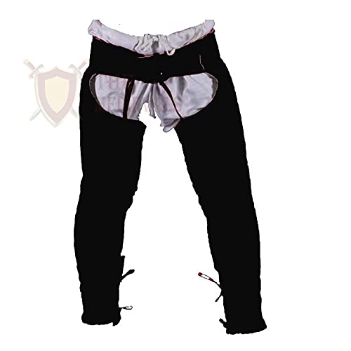 THE MEDIEVALS Lagging Thick Padded Chausses Lower Under Gambeson Hauberk SCA Armor, Black - Medium