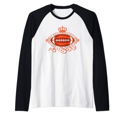 Vintage College Passback Training American Football KING Raglan Baseball Tee