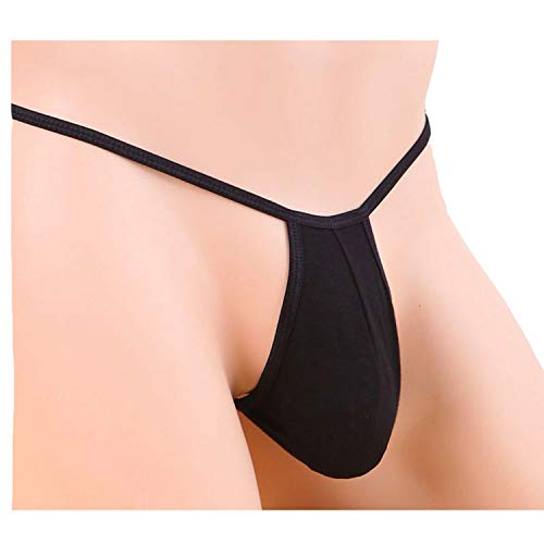 KOSIWEGO Mens Swimwear Underwear, Sexy Men Jockstrap Low Waist Comfortable Thongs Briefs (Size 26'-38') (Black)