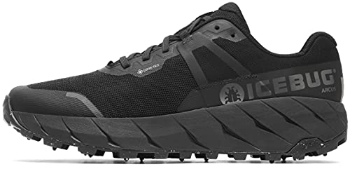 Icebug Womens Arcus BUGrip GTX Trail Running Shoe with Carbide Studded Traction Sole, TrueBlack, L07.0