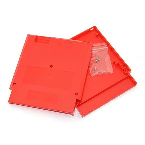 Junsi 2pcs Game Cartridge Case Replacement Shell Cover Compatible with Nintendo NES Games Card (Red)