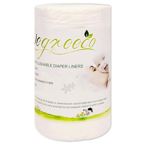 wegreeco Viscose Made from Bamboo Unscented Diaper Liners,Fragance Free and Chlorine Free - 100 Sheets Per Roll (1 Roll, Viscose Made from Bamboo)