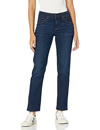 Democracy womens Petite 'Ab'solution Straight Leg Jeans, Indigo, 4 Petite US