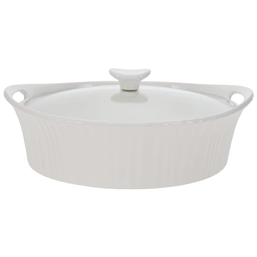 CorningWare French White 2.5-quart Oval Casserole with Glass Lid