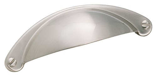 Amerock | Cabinet Cup Pull | Satin Nickel | 2-1/2 inch (64 mm) Center to Center | Cup Pulls | 1 Pack | Drawer Pull | Drawer Handle | Cabinet Hardware