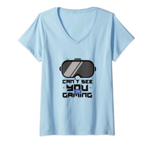 Womens Gaming Nerd virtual glasses for gamers and gamers V-Neck T-Shirt
