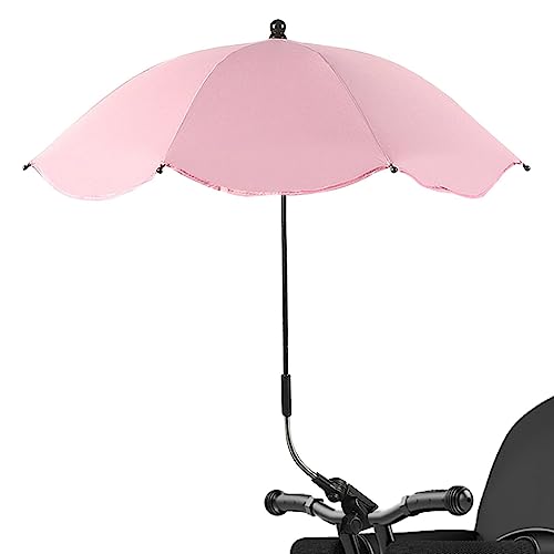 ZURDOX Toddler Pram Umbrella,Clip On Sun Umbrella for Chair, Pram Sunshade, Portable UV Protection Stroller Sun Shade Umbrella with Adjustable Clamp, Sun Shade Umbrella for Toddler Kids