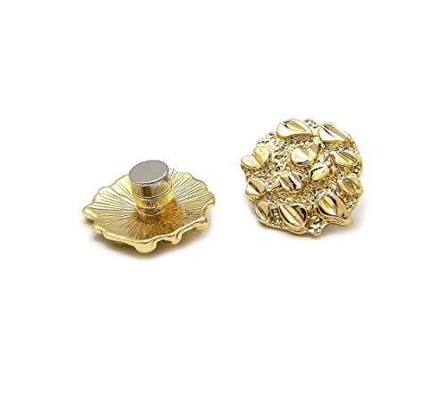 Hip Hop Jewelry Gold Plated Alloy Golden Nugget Cookie Magnetic Earring Earrings With Lucite Box Gift