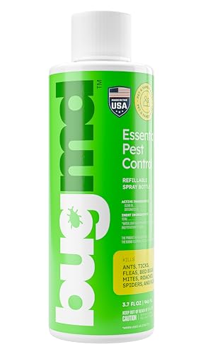 BugMD Ant Killer & Bug Spray Concentrate - Indoor Cockroach and Roach Killer, Spider and Flea Spray for Home, Fly and Insect Defense, Essential Oils, Plant-Powered, Eco-Friendly Pest Control - 3.7 Oz