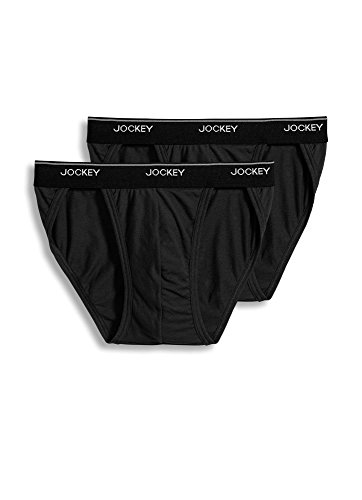Jockey Men's Underwear Elance String Bikini - 2 Pack, Black, L