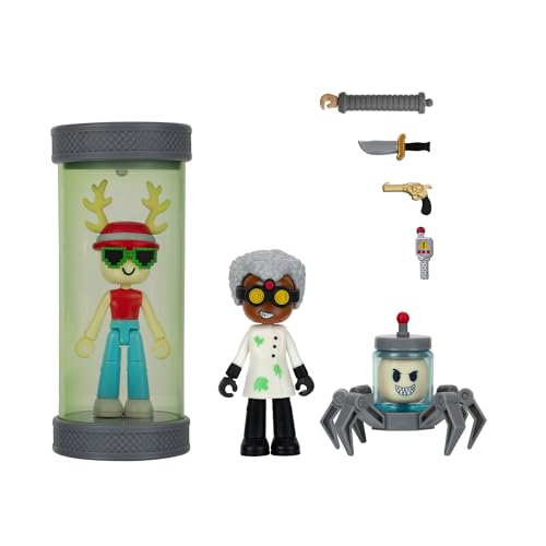 DevSeries Murder Mystery 2: Research Facility Game Pack - Two 2.75-Inch Action Figures with Light-Up Lab Capsule, Accessories, and Exclusive Virtual Item Code